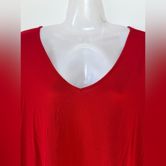 Soma Red V-Neck Long Sleeve Ultra Soft Stretchy Top Women size L Comfy - Picture 4 of 6
